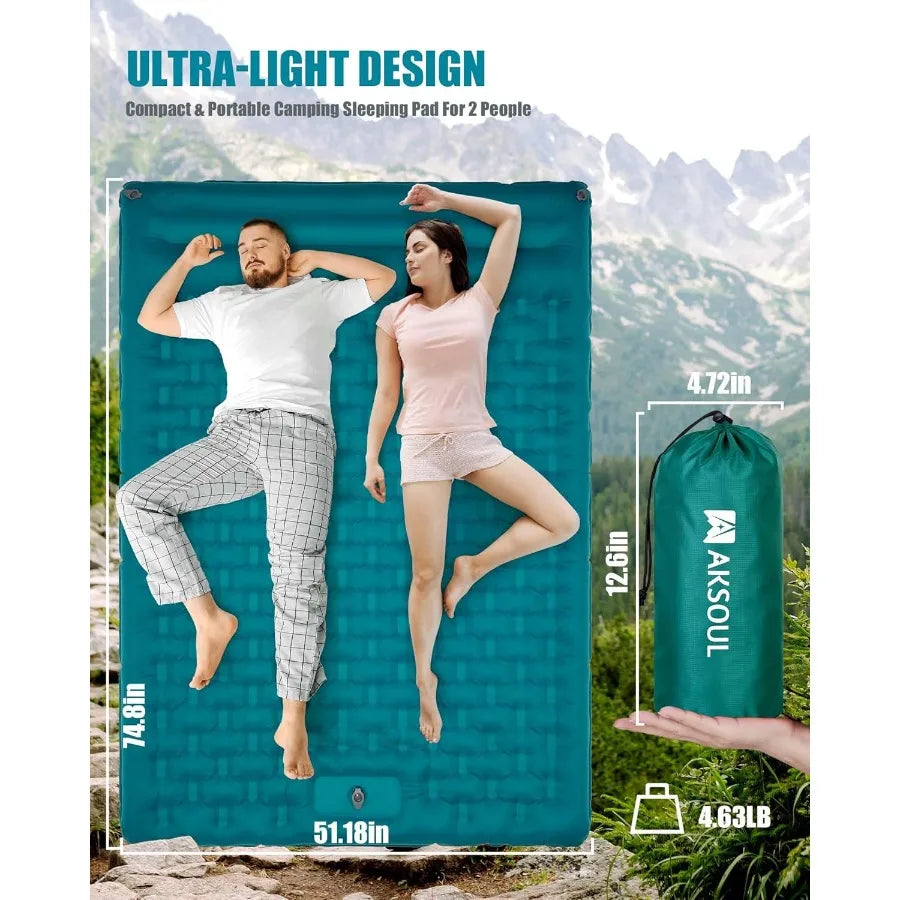 Double inflatable Extra Thick Camping Sleeping Pad