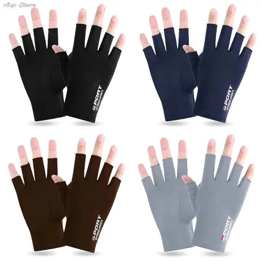 1 Pair Anti-UV Men Women Fishing Gloves Sunscreen