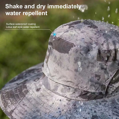 Outdoor Wide Brim Sun Hat With Solar Fan