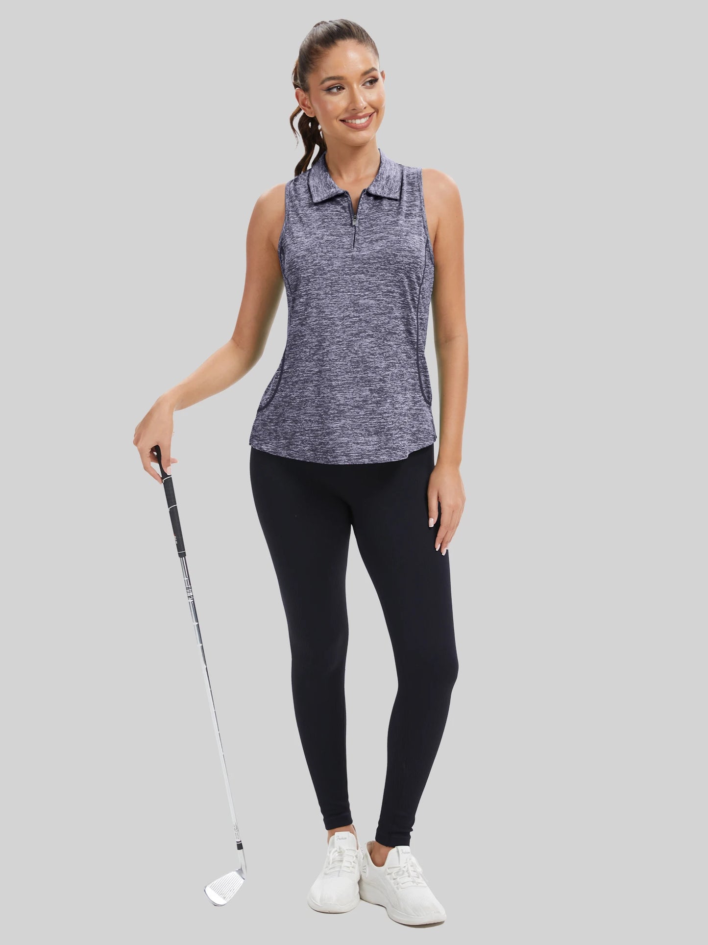Sleeveless Golf Shirts for Women with Collar