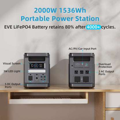 Portable Power Station 2000W  Solar Generator