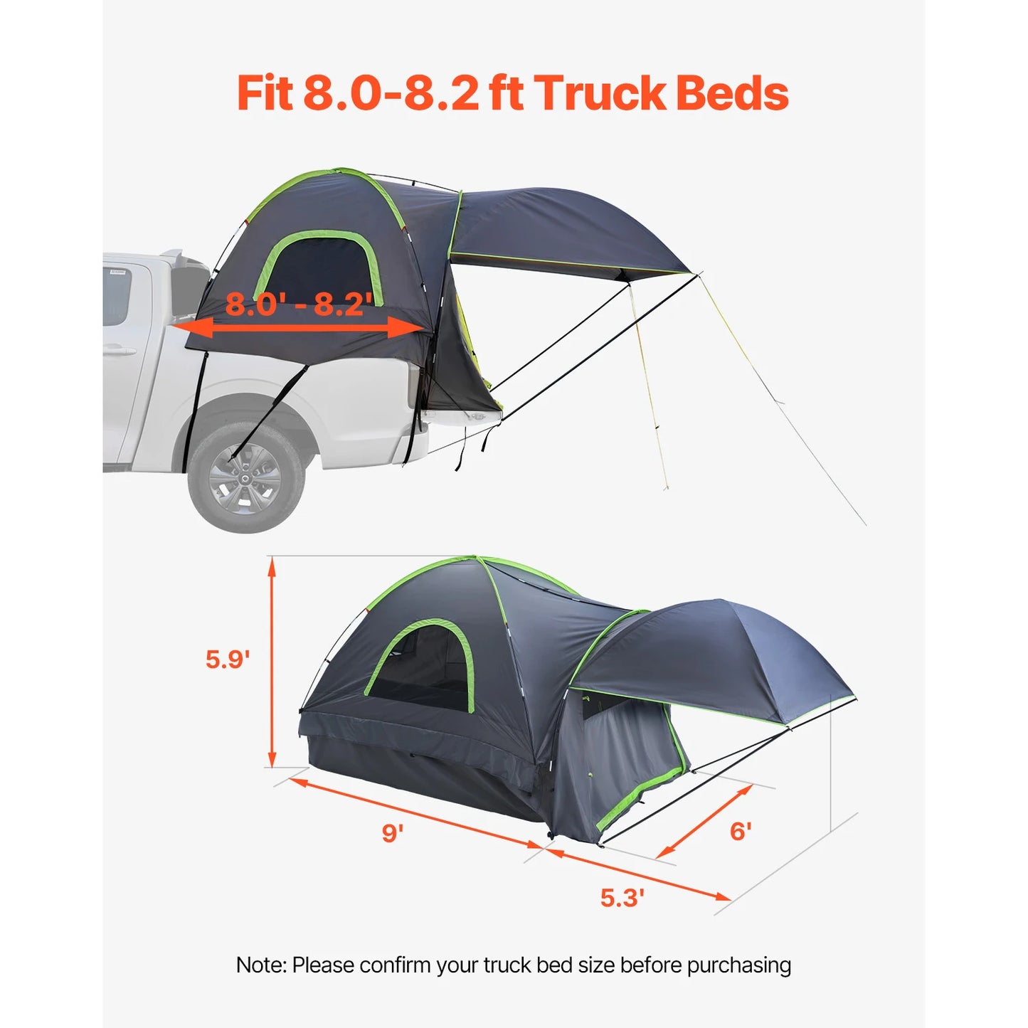 2-3 Person Waterproof Pickup Truck Tent for Camping