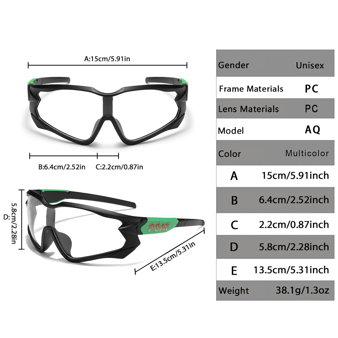 Men Women Sports Big Frame Windproof Goggles