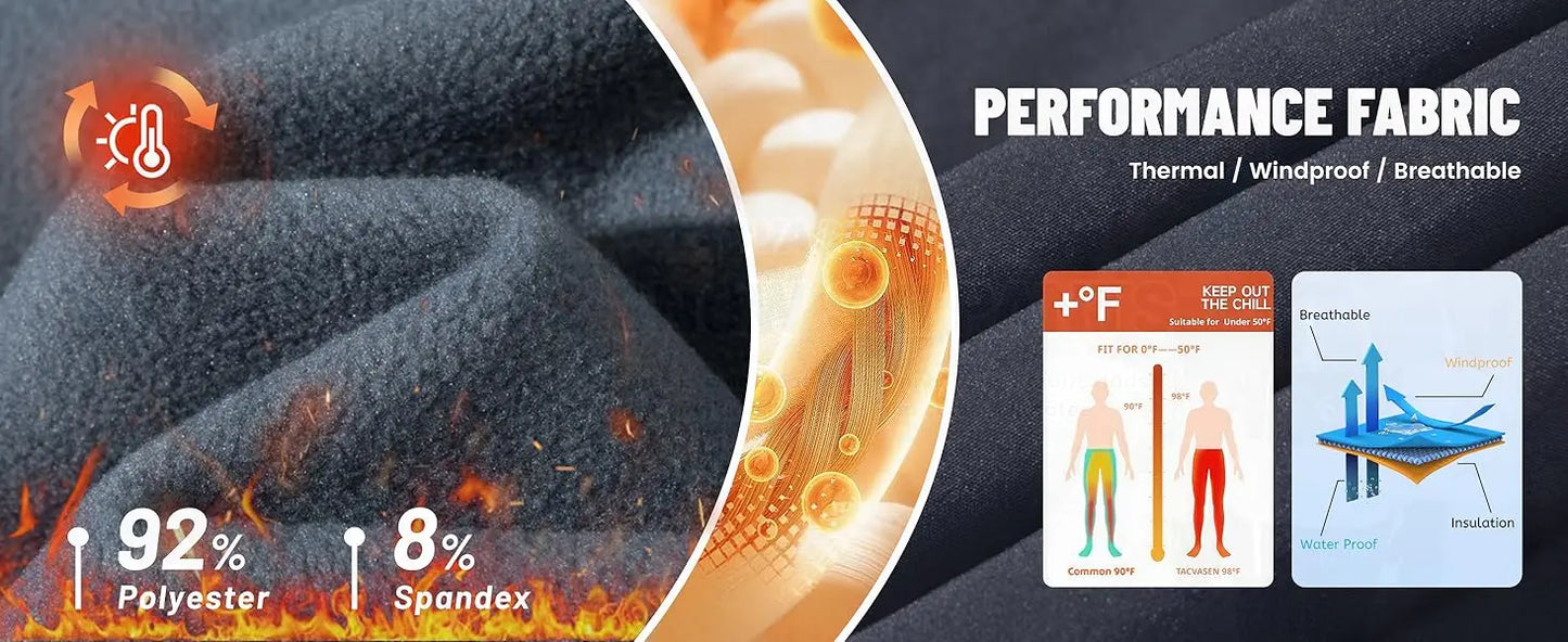 Waterproof Men's Winter Thicken Fleece  Hiking Pants