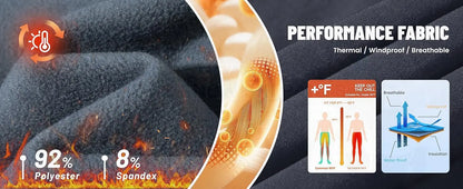 Waterproof Men's Winter Thicken Fleece  Hiking Pants