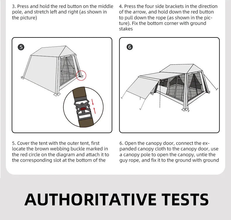5.9 Outdoor Camping Vinyl Rainproof Sunscreen Tent