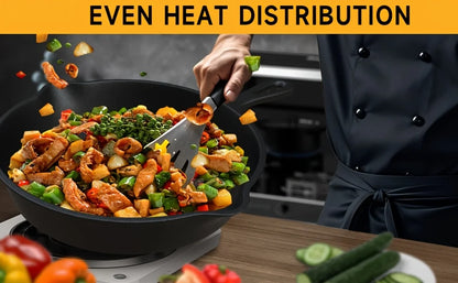 3PCS Pre-Seasoned Cast Iron Skillet Set,