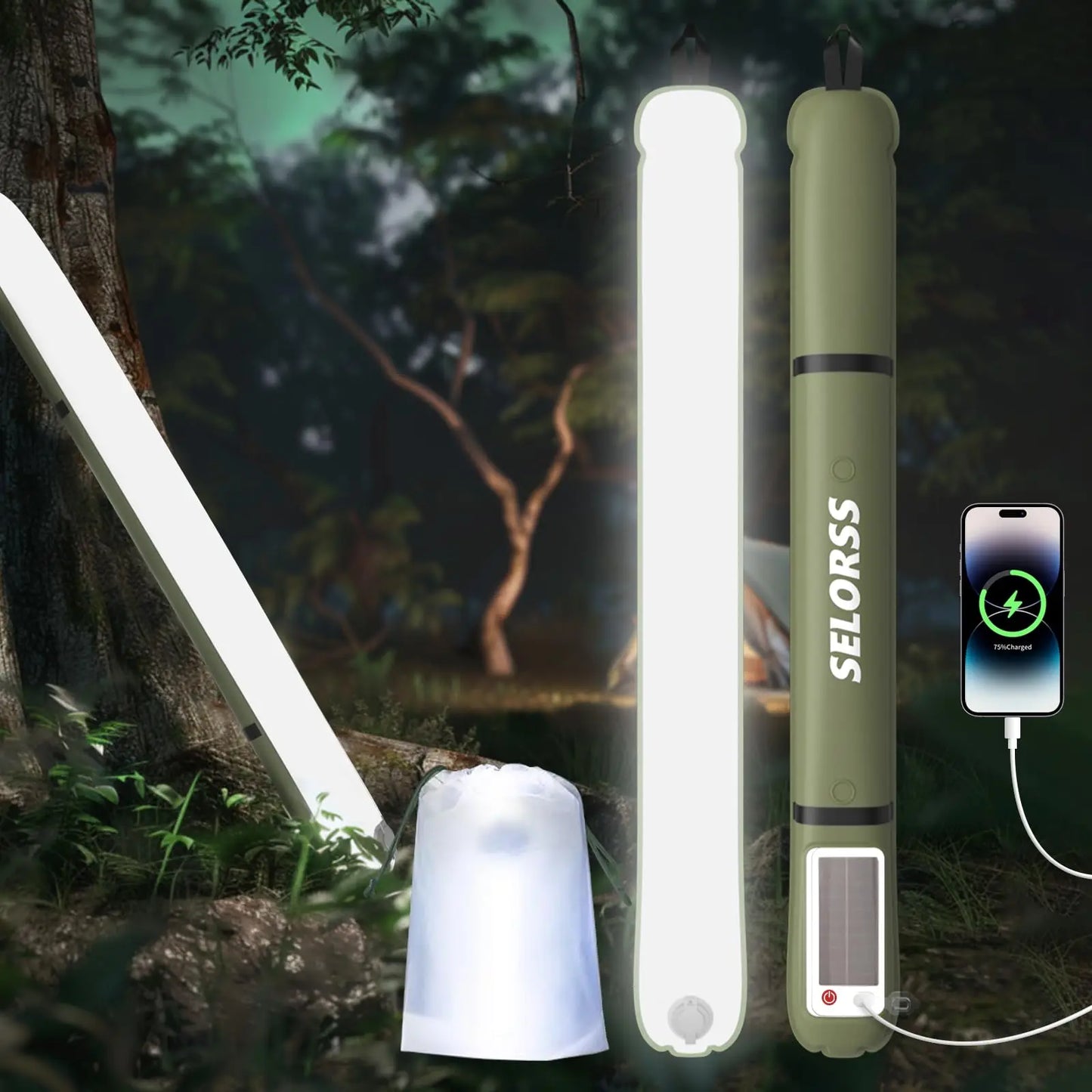 Waterproof Portable Solar Camping Lantern 2000mAh