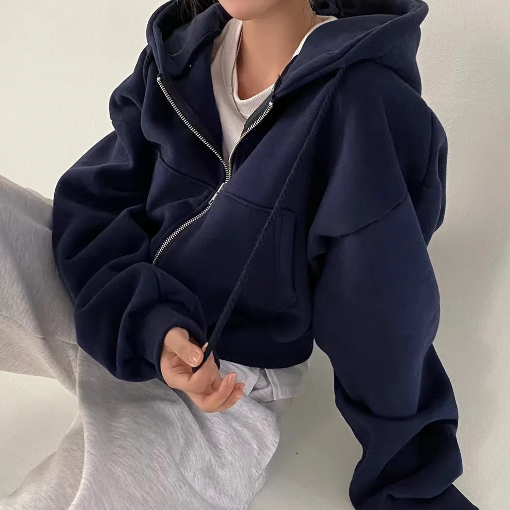 Autumn Winter Hooded Hoodies Women Casual Streetwear