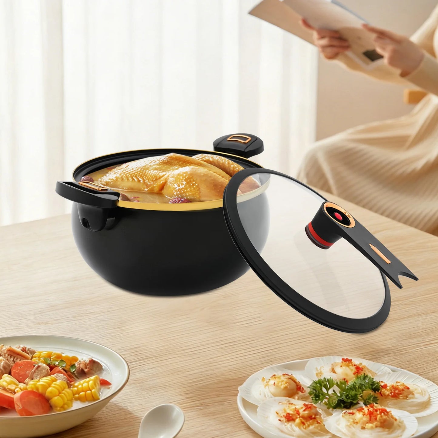 8L Micro Pressure Cooker Multi-Function Cooking Pot