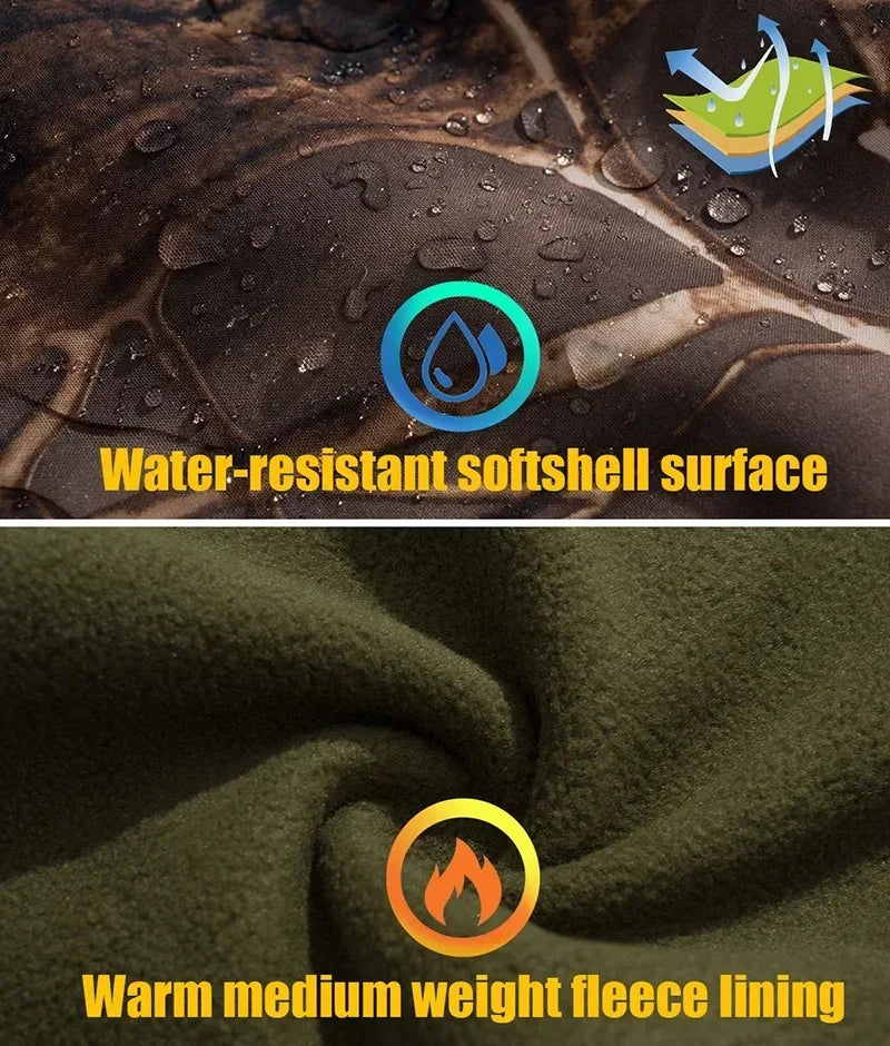 Men's Warm Waterproof Silent Camo Hunting Jacket