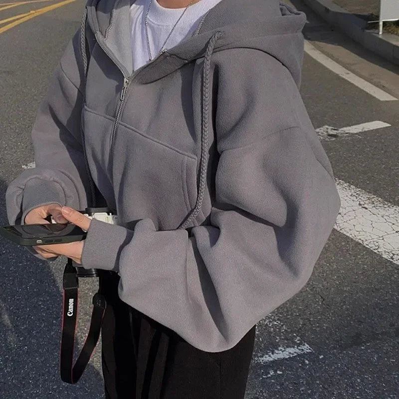 Autumn Winter Hooded Hoodies Women Casual Streetwear