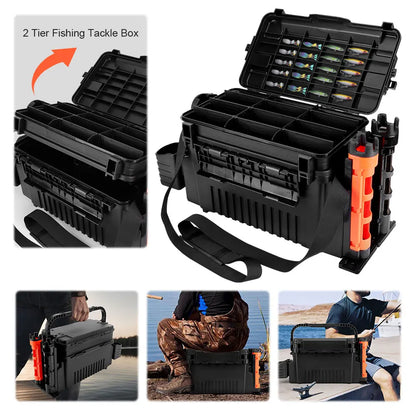 2-  tier Multi-function Portable Fishing Tackle Box