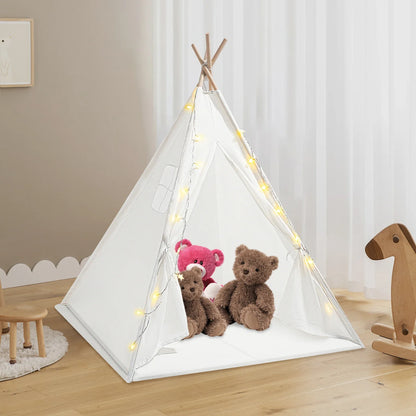 Kids Teepee Tent with Light & Padded Mat