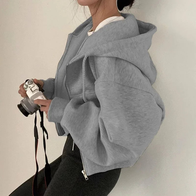 Autumn Winter Hooded Hoodies Women Casual Streetwear