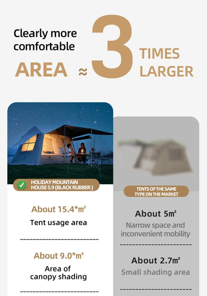 5.9 Outdoor Camping Vinyl Rainproof Sunscreen Tent