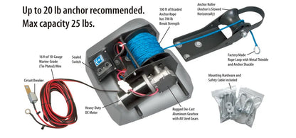 Electric Anchor Winch Saltwater Pontoon Boat Anchor