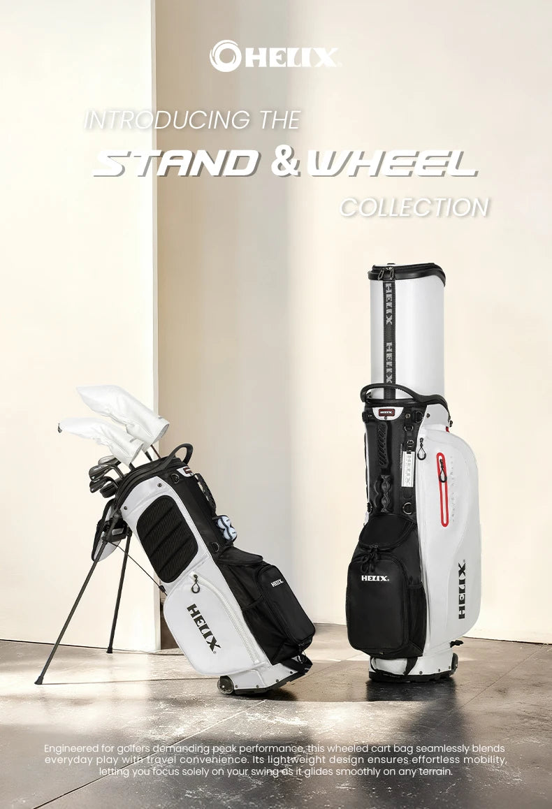 Golf Stand Bag with Retractable Top Cover and Wheels
