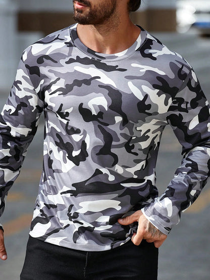 Mens Long Sleeve Camo Shirt