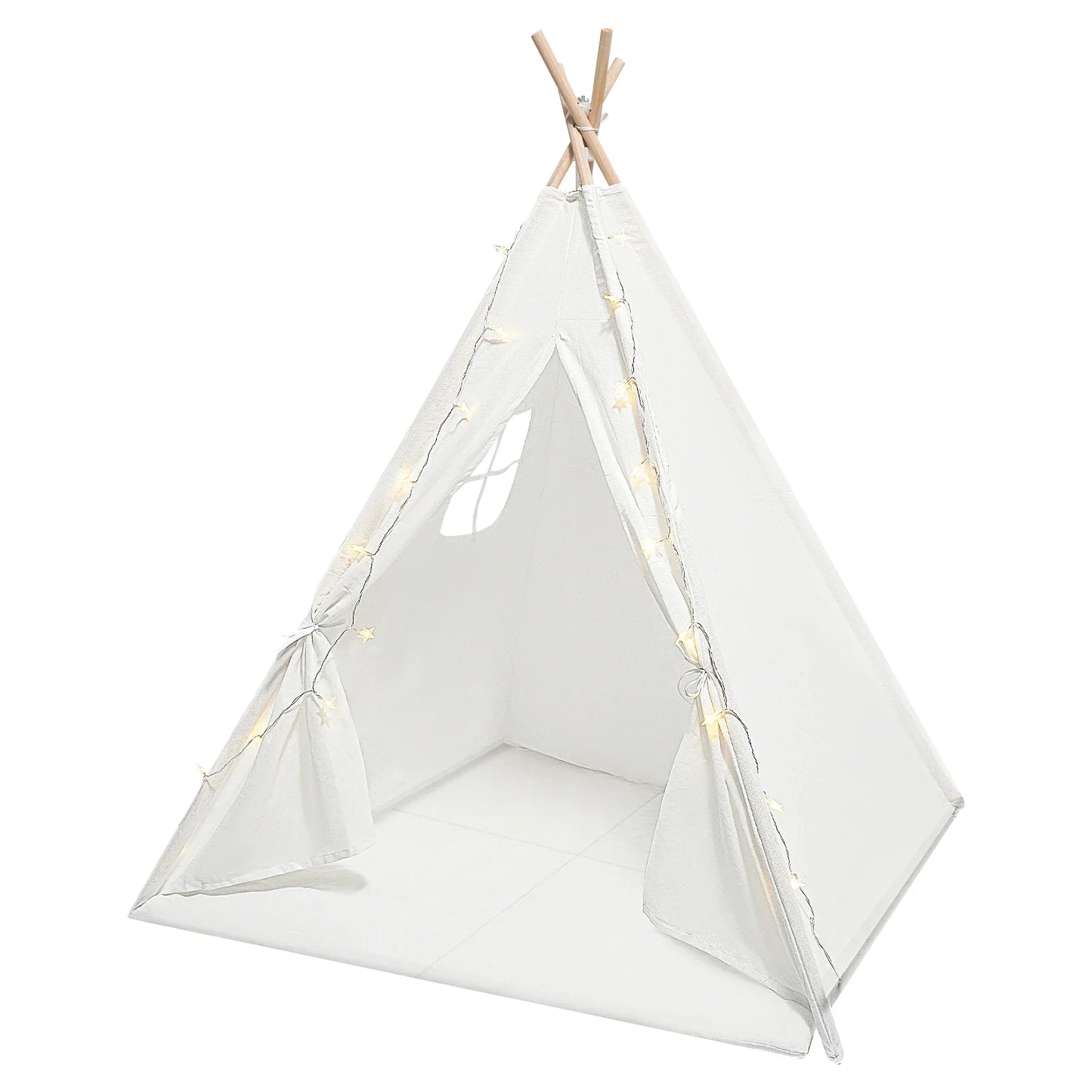 Kids Teepee Tent with Light & Padded Mat