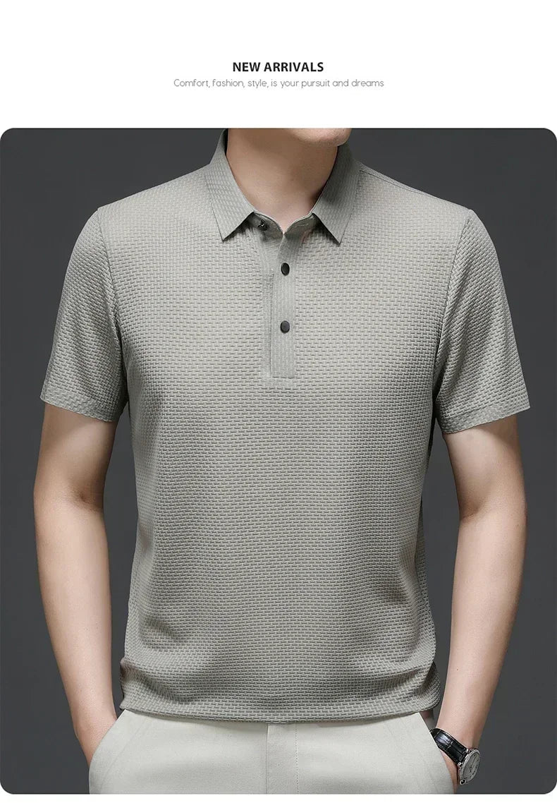 Men's Ultra Stretch Loose Fit Polo Shirts Breathable