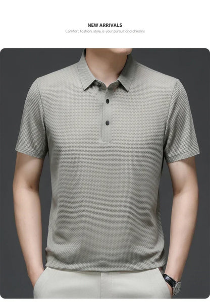 Men's Ultra Stretch Loose Fit Polo Shirts Breathable