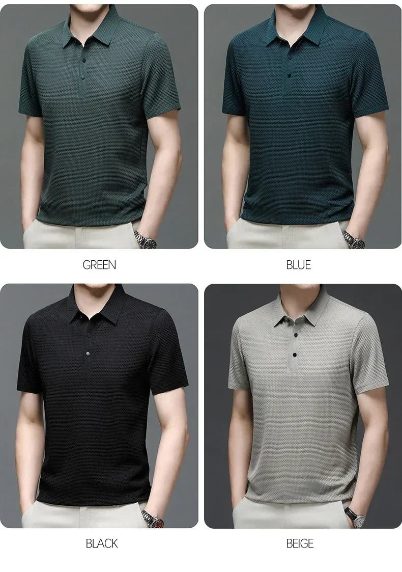 Men's Ultra Stretch Loose Fit Polo Shirts Breathable