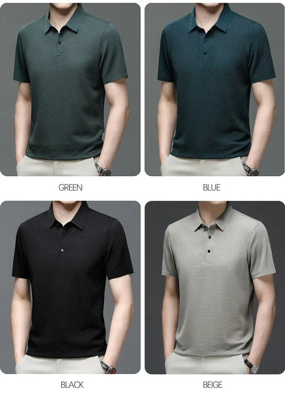Men's Ultra Stretch Loose Fit Polo Shirts Breathable