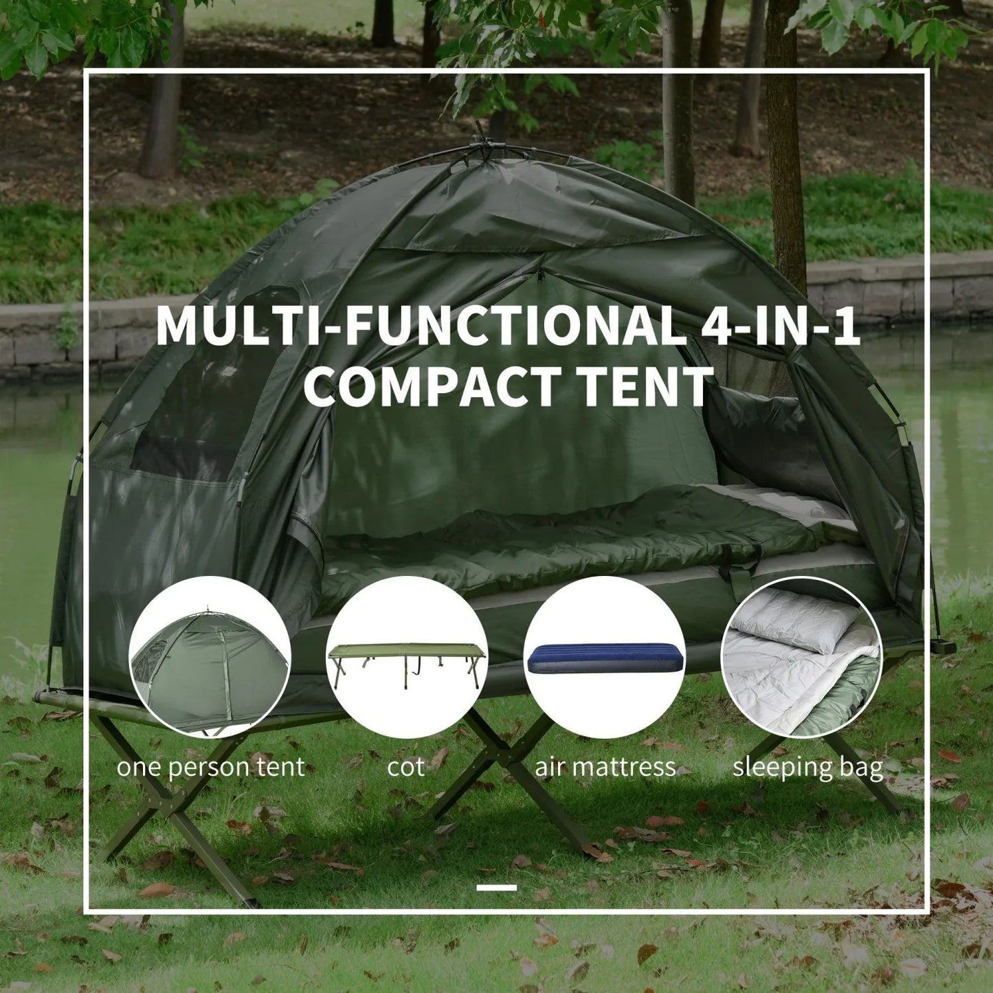 All in One Folding Camping Cot for Adults
