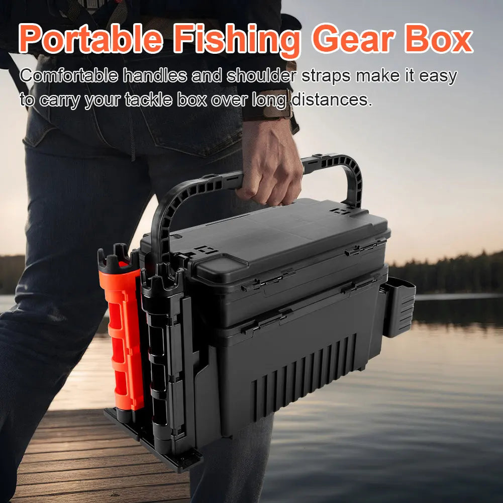 2-  tier Multi-function Portable Fishing Tackle Box