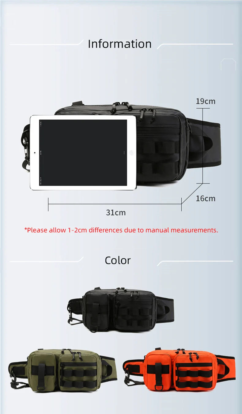 Male Hiking Crossbody Fishing Rod & Lure bag.