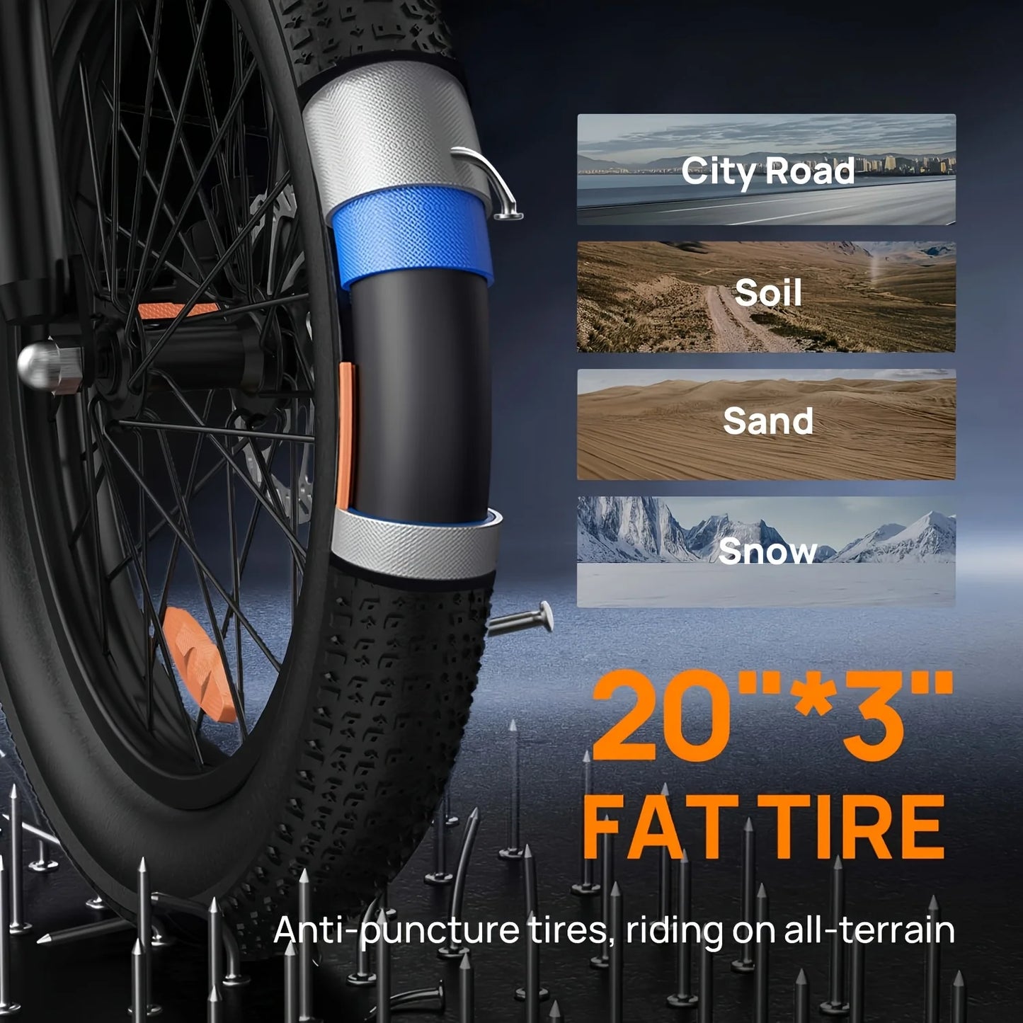 7-Speed, 1000W Fat Tire E20 Electric Bike