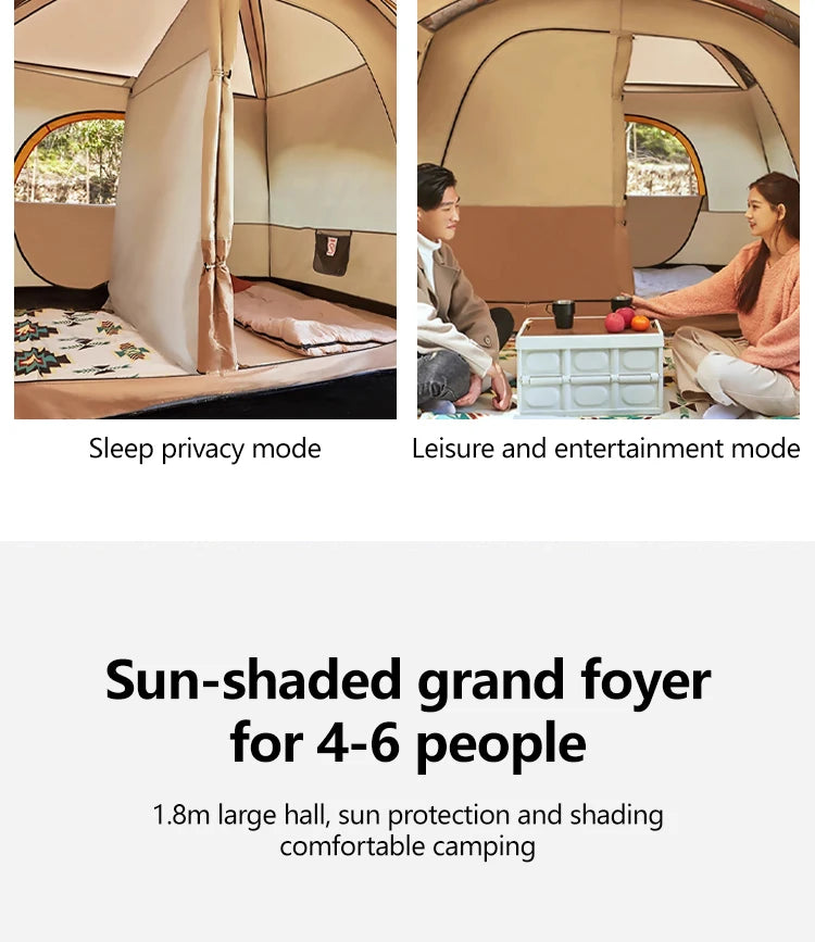 Wind and waterproof  2 Room Family Camping Tent