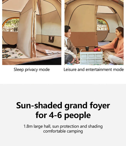 Wind and waterproof  2 Room Family Camping Tent