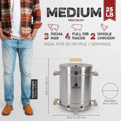 Smoker Grill Combo , Stainless Steel Barrel