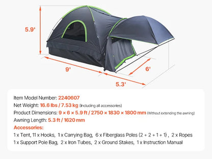 2-3 Person Waterproof Pickup Truck Tent for Camping