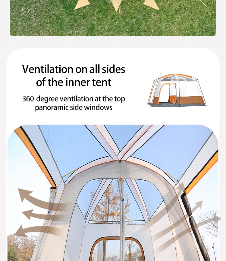 Wind and waterproof  2 Room Family Camping Tent
