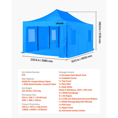 Large Space Oxford Spray Painting Tent