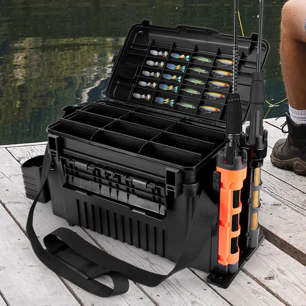 2-  tier Multi-function Portable Fishing Tackle Box