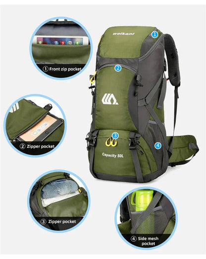 50L Waterproof Large Hiking Men Large Rucksack