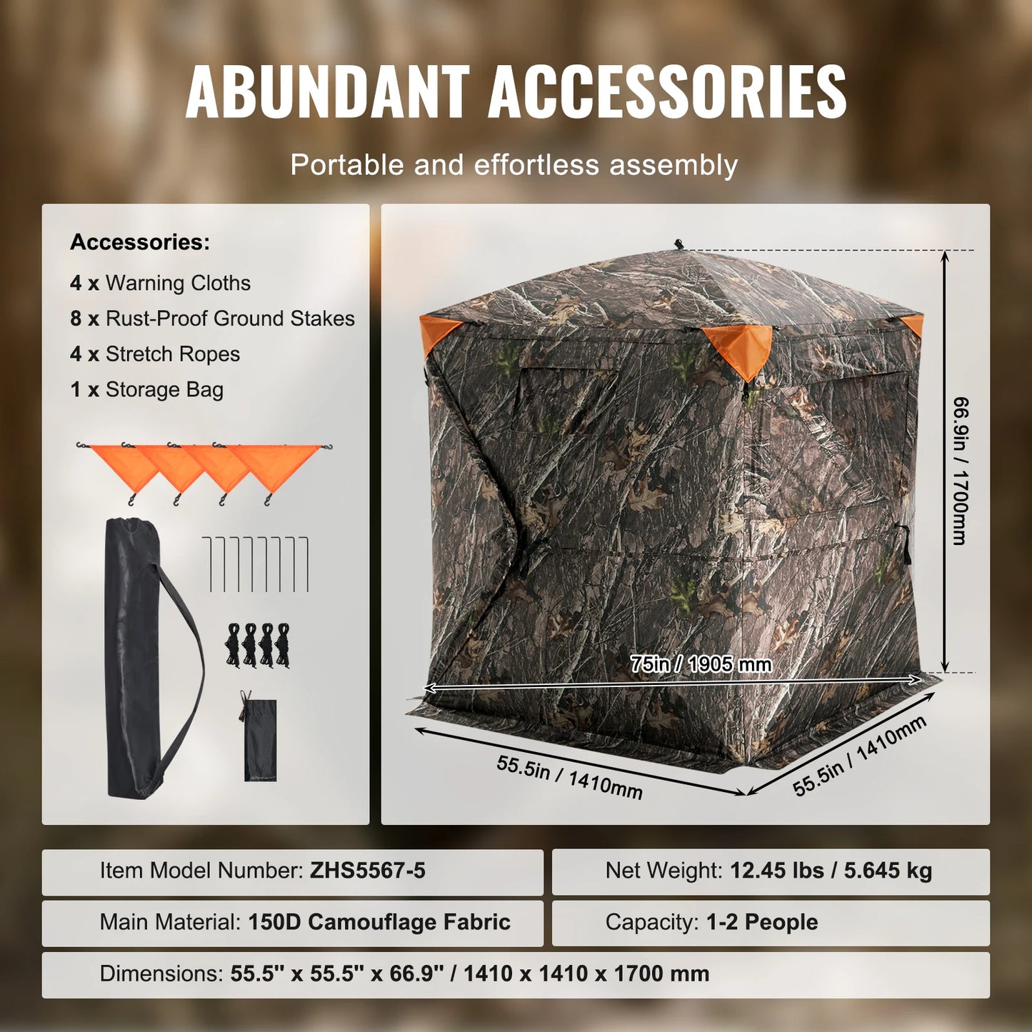 Hunting Blind 270° See Through Ground Blind