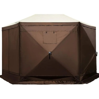 6 Sided  Shelter Camping Tent with Mesh Windows