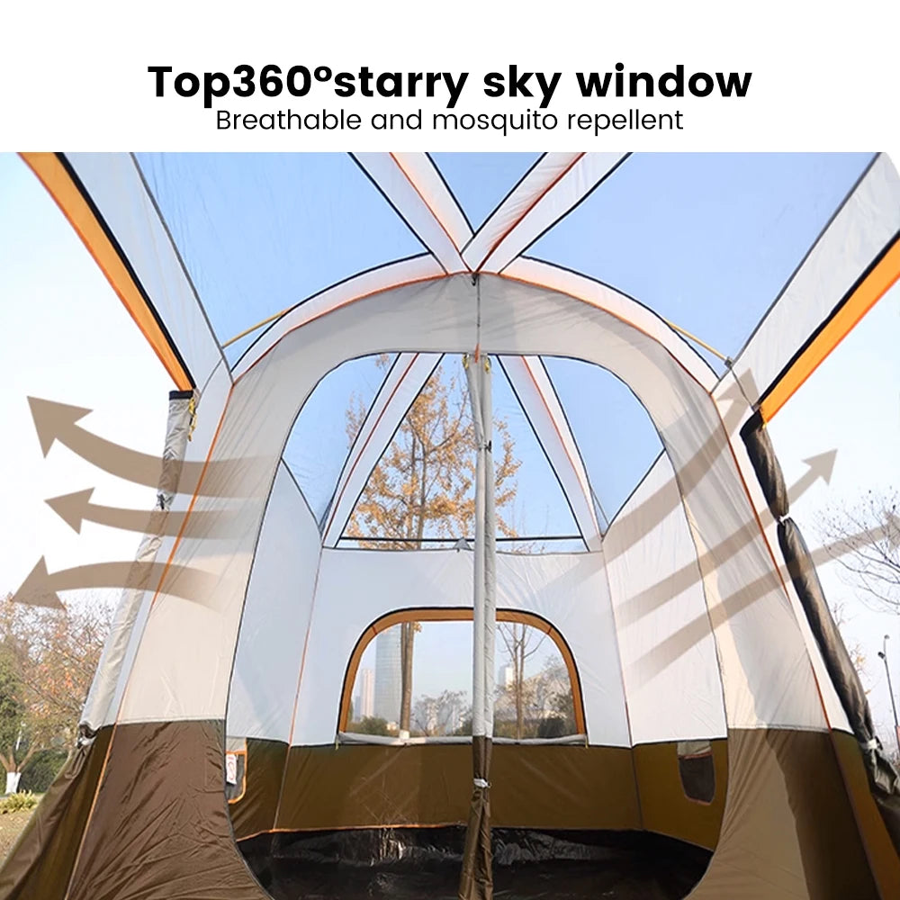 Wind and waterproof  2 Room Family Camping Tent