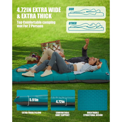 Double inflatable Extra Thick Camping Sleeping Pad