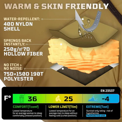 Cold Weather Lightweight Mummy Sleeping Bag