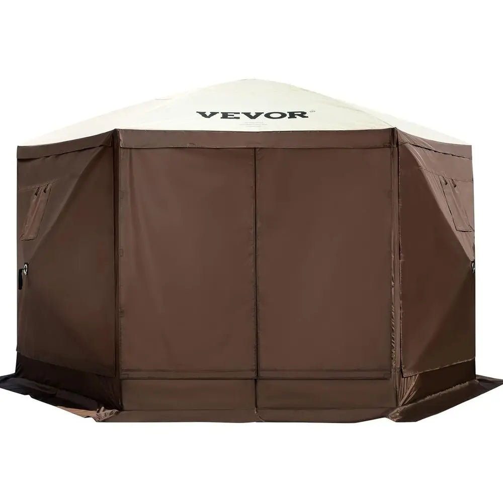 6 Sided  Shelter Camping Tent with Mesh Windows