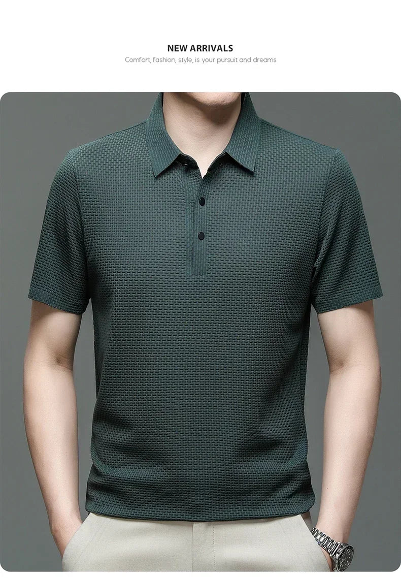 Men's Ultra Stretch Loose Fit Polo Shirts Breathable