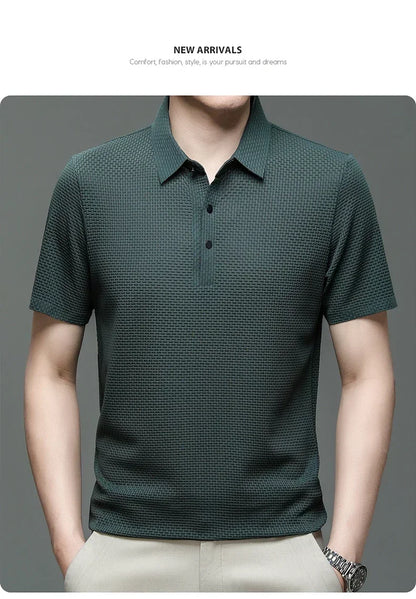Men's Ultra Stretch Loose Fit Polo Shirts Breathable