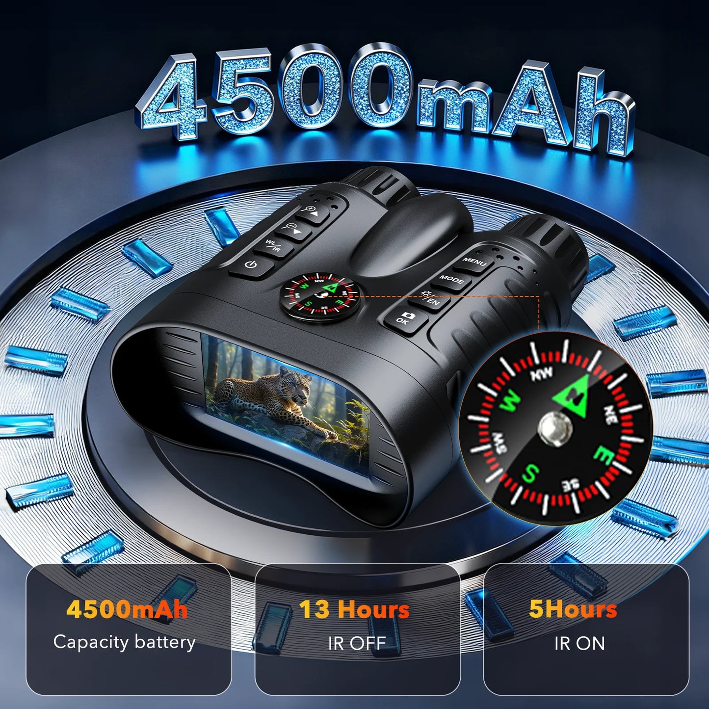 Hunting 4K Night Vision Binoculars 8x Digital 400m