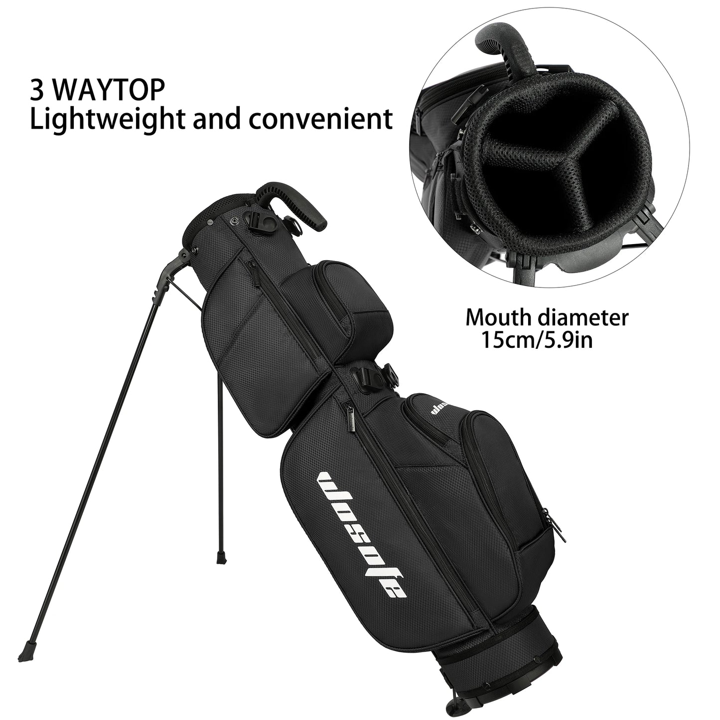 Lightweight Golf Stand Bag - Fits 5-9 Clubs -